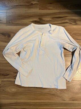 Everlane Cream Long-Sleeve Henley Top